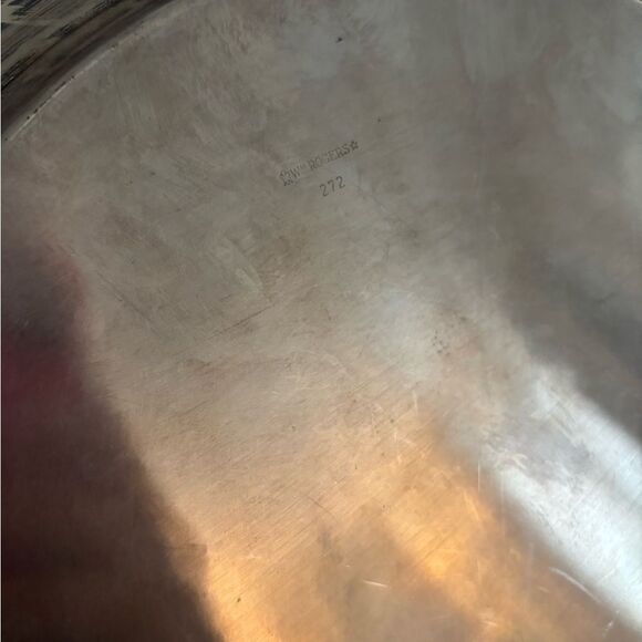 Pair of vintage silver plate round serving bar trays 15” William Rogers - Picture 4 of 6